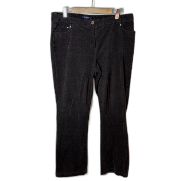 Brooks Brothers Women's Dark Brown Fine Wale Lucia Baby Bootcut Pants Size 16 - Picture 3 of 14